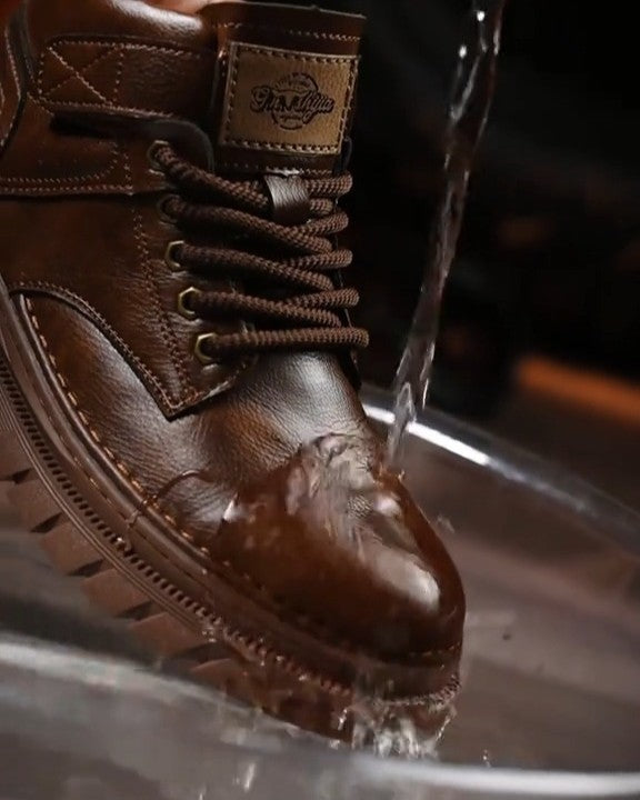 Men's Style High Top Leather Outdoor Vintage Tack Boots