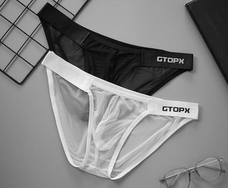 Men's All-mesh Thin Ice Silk Low-waisted Breathable Sexy Underwear