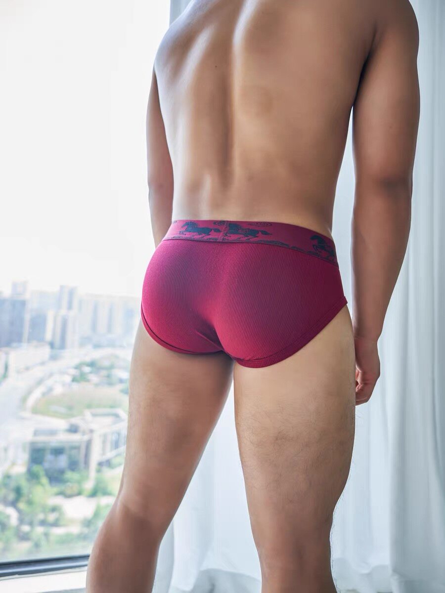 Breathable Snakeskin-Print Wide-Waistband Briefs with U-Pouch