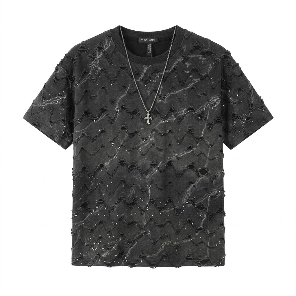 Luxury Ripped Sparkling Colors Shirt