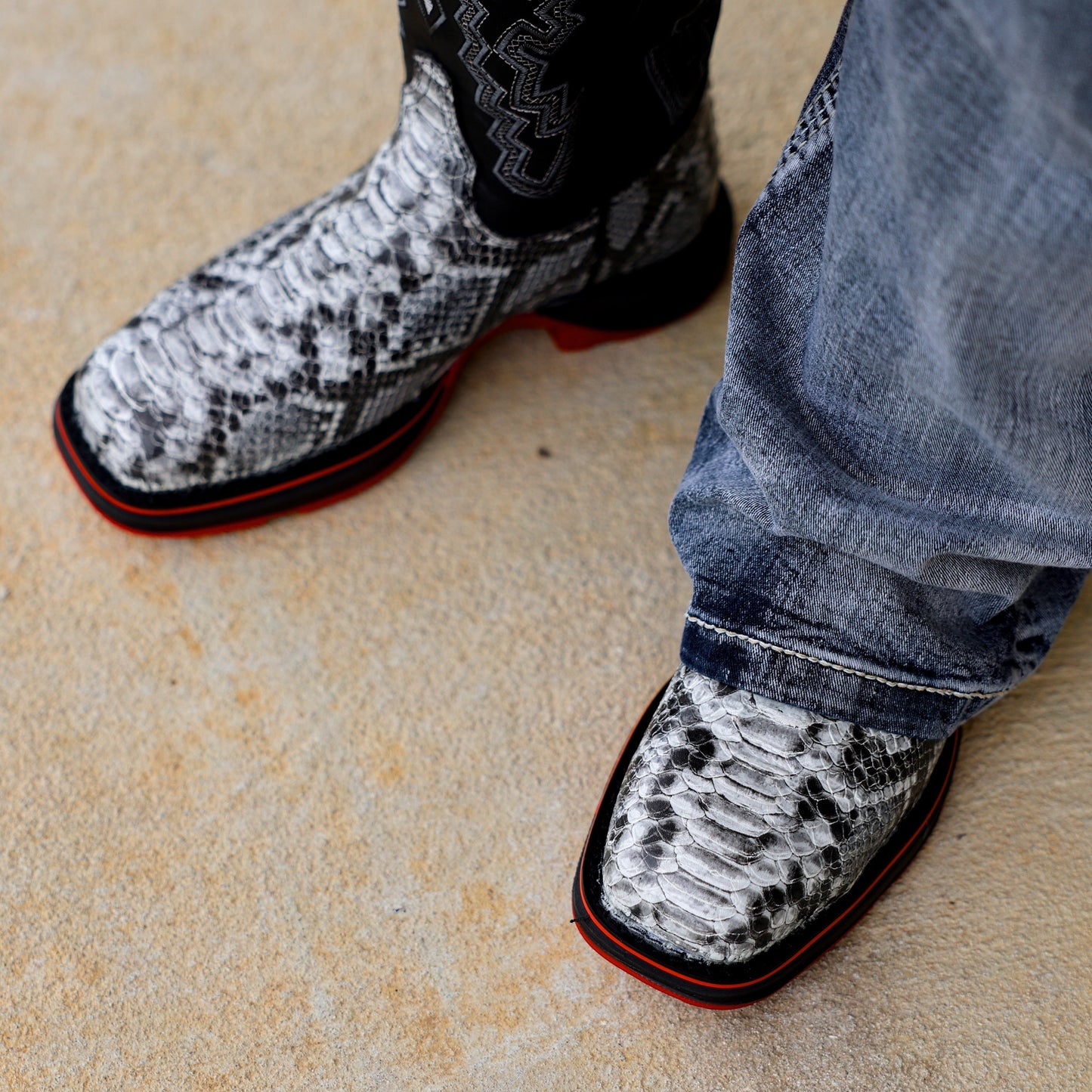Natural Python Leather Boots - 3D Sole Composite Toe
