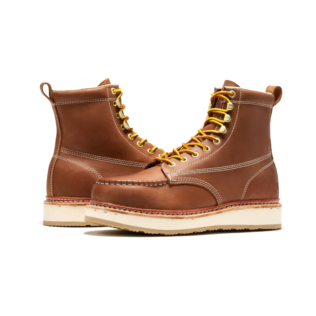 Men's Brown Wedge Work Boots