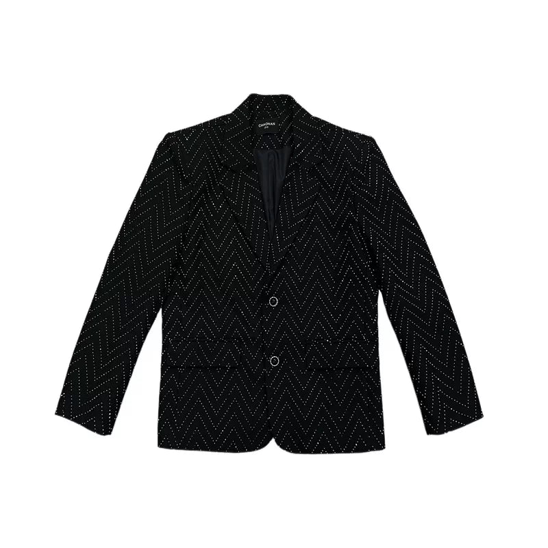 Rhinestone Pattern Suit Jacket
