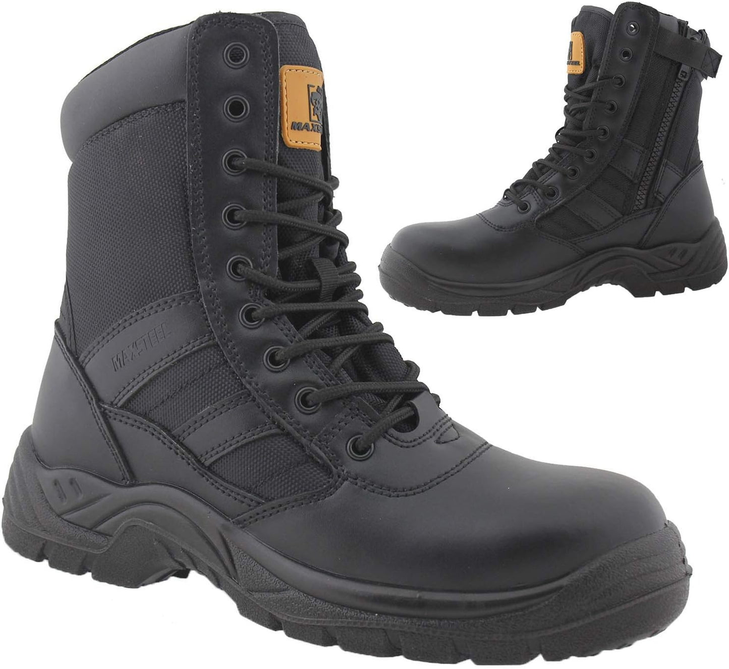 Mens Leather Lightweight Safety Work Boots