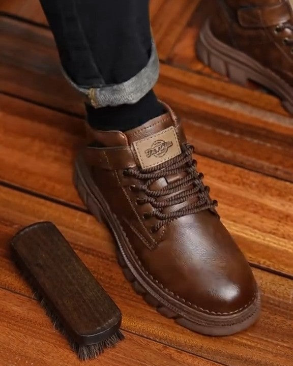 Men's Style High Top Leather Outdoor Vintage Tack Boots