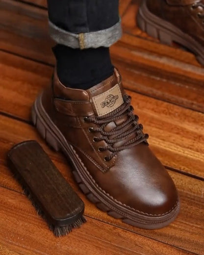 Men's Style High Top Leather Outdoor Vintage Tack Boots
