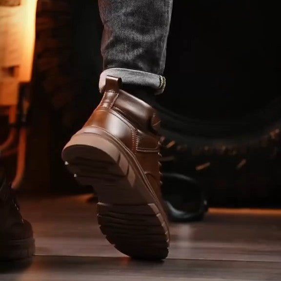 Men's Style High Top Leather Outdoor Vintage Tack Boots