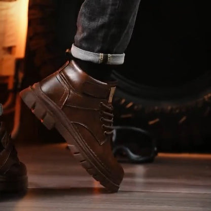 Men's Style High Top Leather Outdoor Vintage Tack Boots