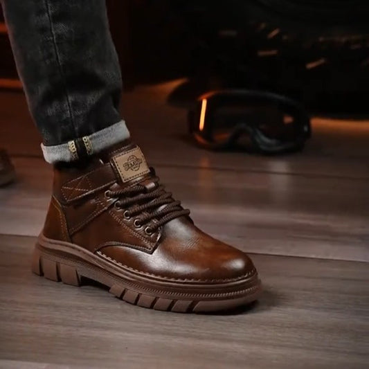 Men's Style High Top Leather Outdoor Vintage Tack Boots
