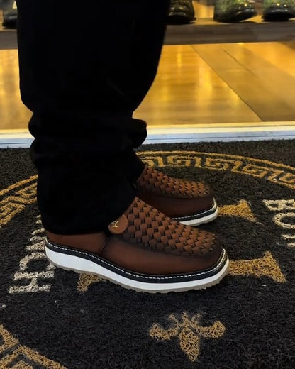 Side Zipper Retro Hand-woven Western Cowboy Boot