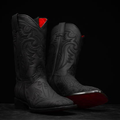 “The Gambler” Matte Black – Square Toe
