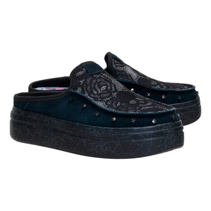 Black Skull-Print Casual Shoes