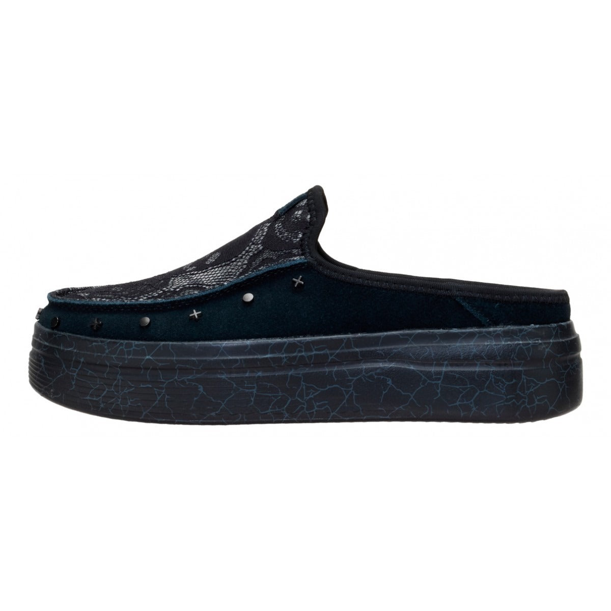 Black Skull-Print Casual Shoes