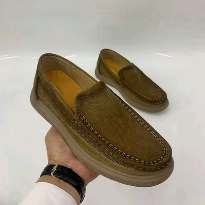 Casual Fashion Soft Sole Retro Cowhide Loafers