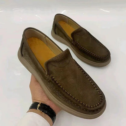 Casual Fashion Soft Sole Retro Cowhide Loafers