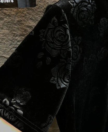 Cool Black Rose Jacquard T-shirt