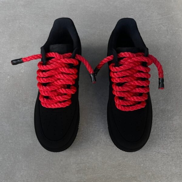 AIR FORCE 1 Supreme - Blackest (red rone laces & red soles)