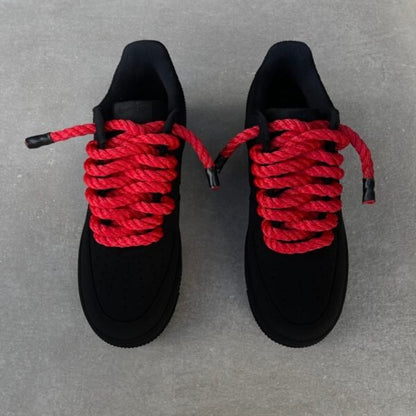 AIR FORCE 1 Supreme - Blackest (red rone laces & red soles)