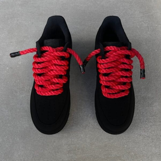 AIR FORCE 1 Supreme - Blackest (red rone laces & red soles)