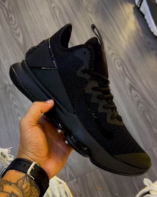 Black Mesh Sneakers - Lion Print