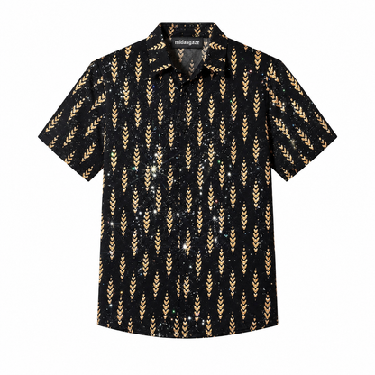 Summer Ice Silk Wheat Ear Glitter Tee