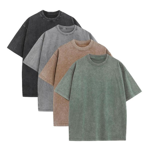 Oversized T-shirts Gym Vintage Heavyweight T Shirts Cotton Workout Acid Wash Baggy Tees