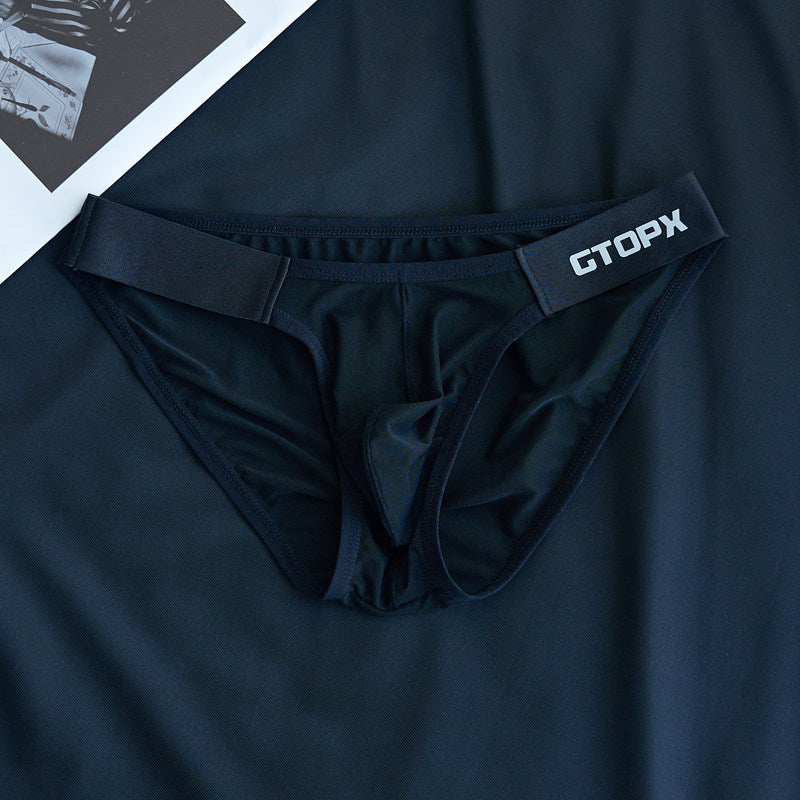 Men's Sexy Mesh Ice Silk Thin High-cut Briefs