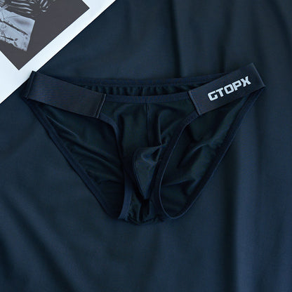 Men's Sexy Mesh Ice Silk Thin High-cut Briefs