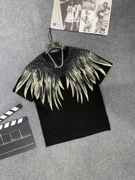 Fashion Rhinestone Wing Short-Sleeve T-Shirt Casual Top