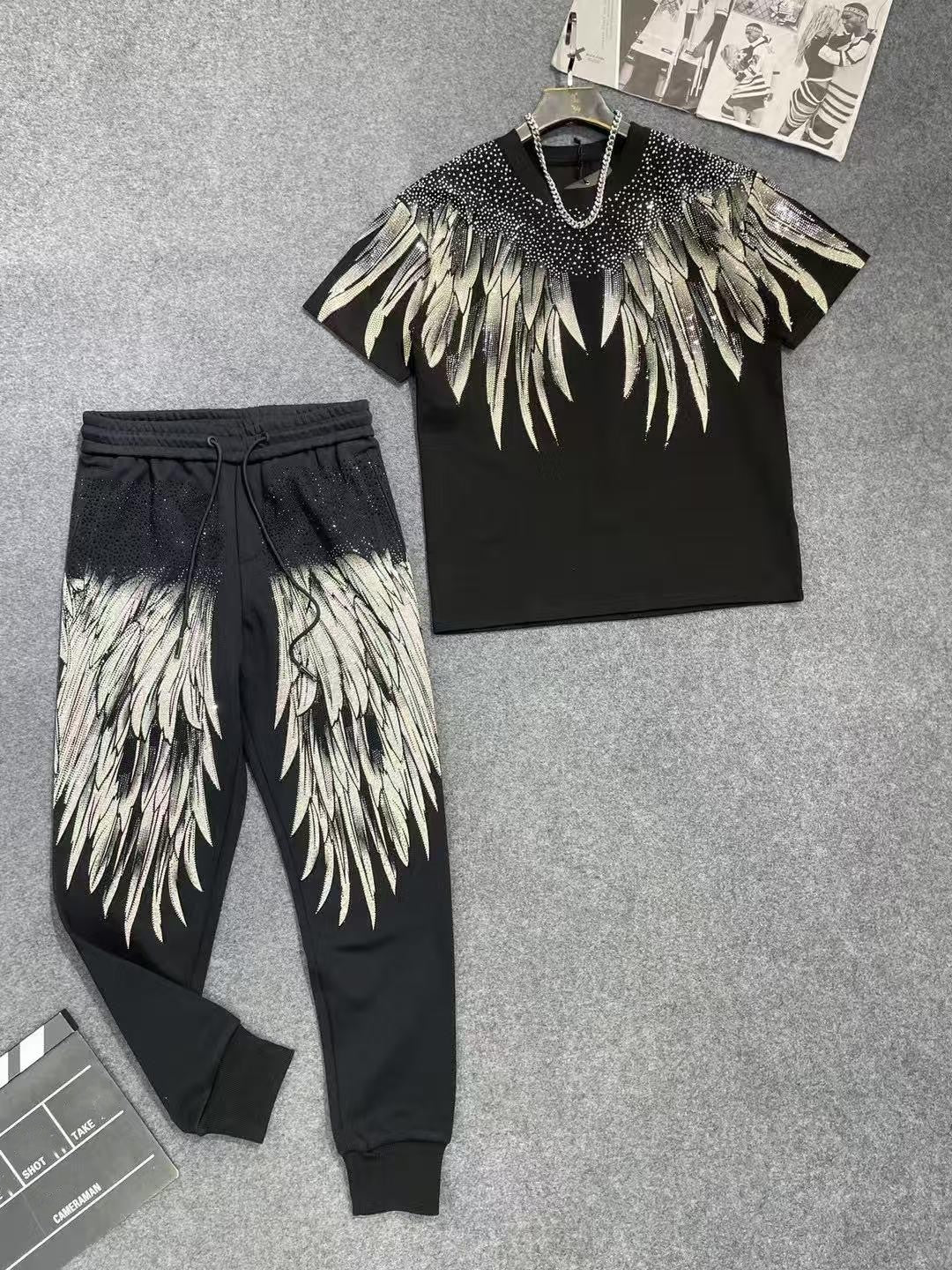 Fashion Rhinestone Wing Short-Sleeve T-Shirt Casual Top