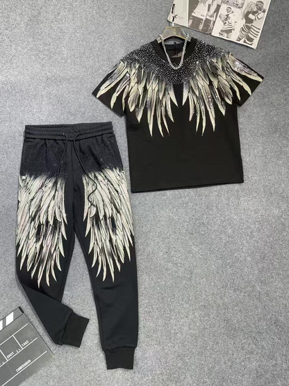 Fashion Rhinestone Wing Short-Sleeve T-Shirt Casual Top