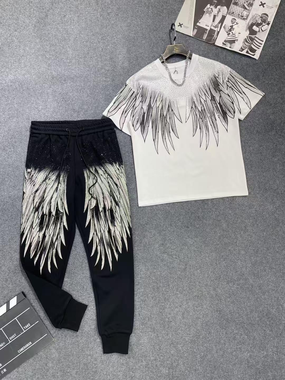 Fashion Rhinestone Wing Short-Sleeve T-Shirt Casual Top