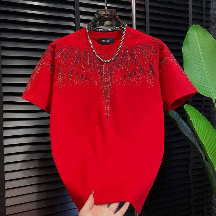 Short-sleeved Base-layer T-shirt With Embroidered And Rhinestone-embellished Wing Design