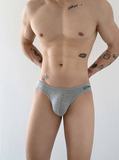 Men's Sexy Low-Rise Solid-Color Modal Briefs