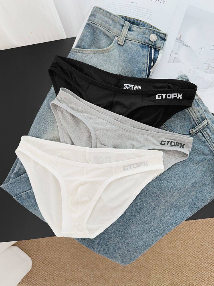 Men's Sexy Low-Rise Solid-Color Modal Briefs