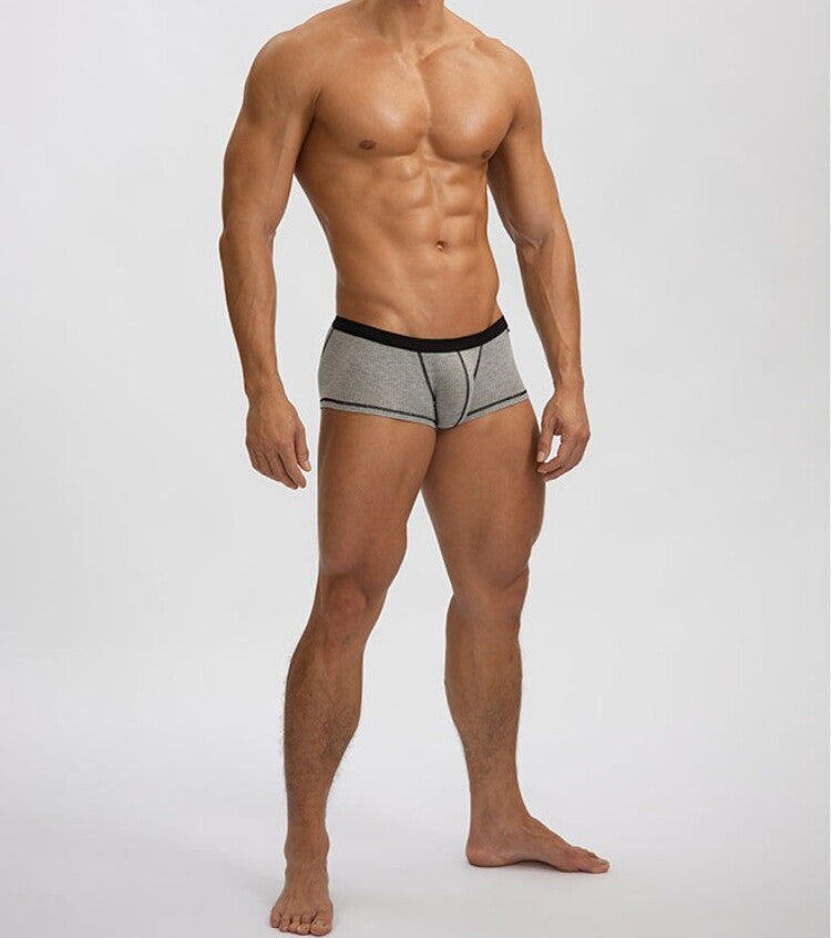 Ribbed Breathable Hip-lifting Thin Men's Underwear With Large Pouch