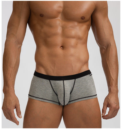Ribbed Breathable Hip-lifting Thin Men's Underwear With Large Pouch