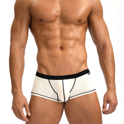 Ribbed Breathable Hip-lifting Thin Men's Underwear With Large Pouch