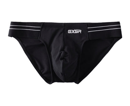 Men's Sexy Solid Color Spliced high-cut Mesh Ice Silk Sports Underwear With Butt Lifting Function