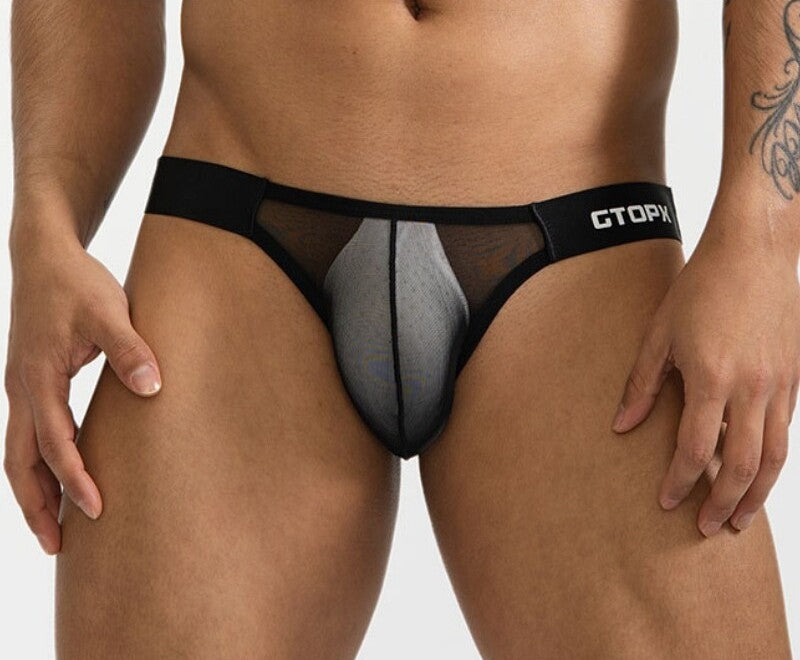 Men's All-mesh Thin Ice Silk Low-waisted Breathable Sexy Underwear