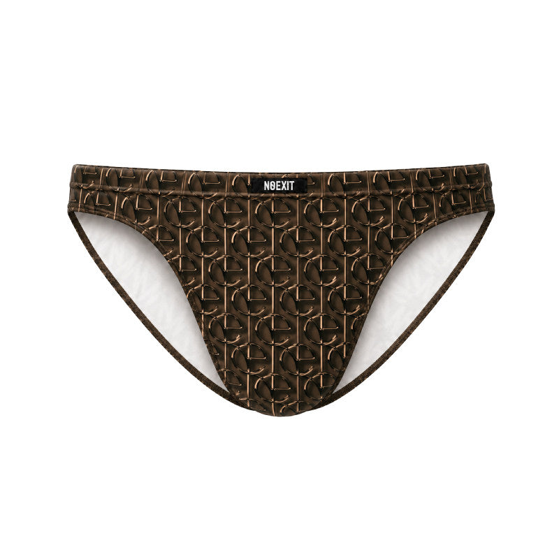 Satin-finish Printed Sexy Men's Bikini Briefs