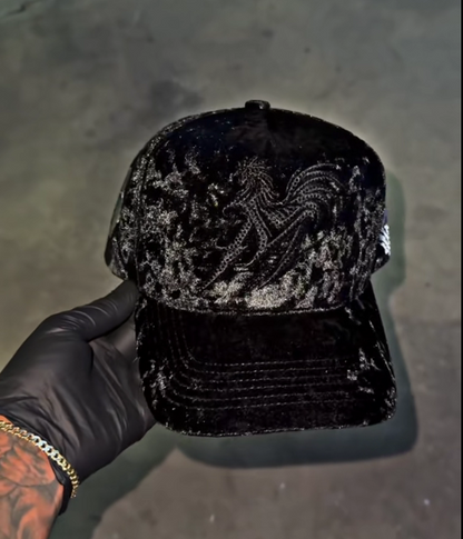 The "El De Las 4" Black Velvet Snapback