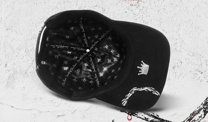 Sparkling Cross Necklace Black Cap