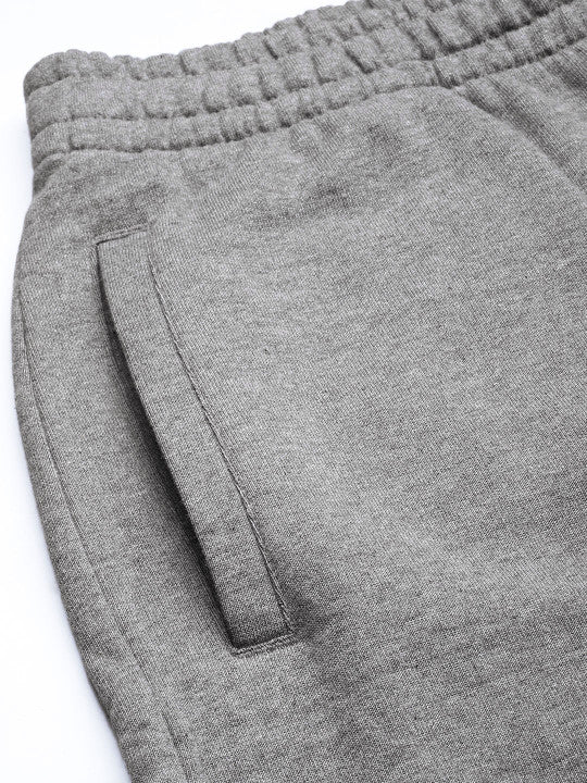 Men Grey Solid Pure Cotton Regular Shorts