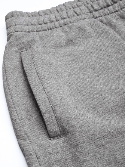 Men Grey Solid Pure Cotton Regular Shorts