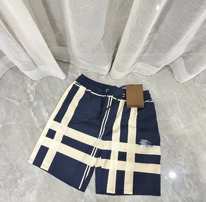 Men's Plaid Drawstring Casual Shorts
