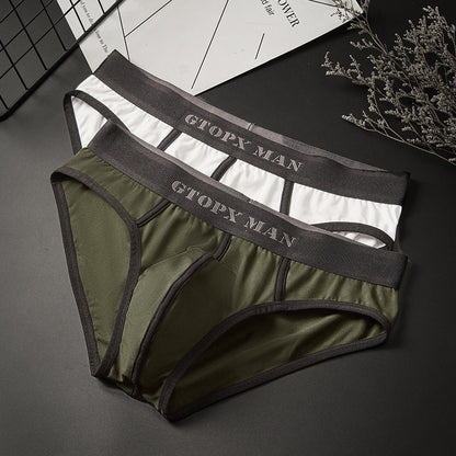 Stretchy White Modal-Cotton Sexy Briefs with Large U-Convex Pouch