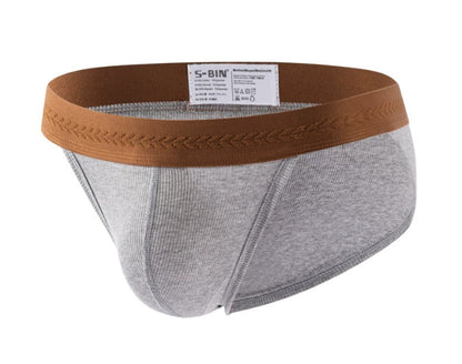 Men's Low-Rise Ribbed Cotton Breathable U-Pouch Athletic Briefs
