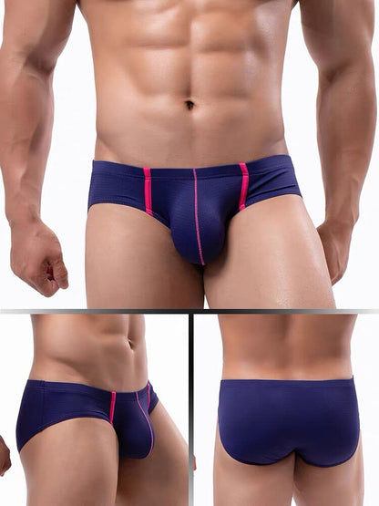 Men's Sexy Low-Rise Mesh Briefs – Breathable Ice Silk with Pouch-Enhancing Design
