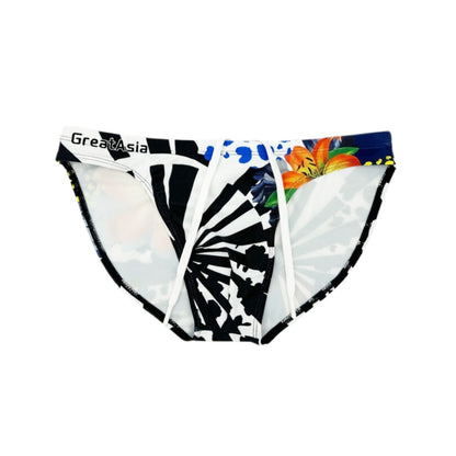 Men's Sexy Low-Rise Drawstring Narrow-Side Beach Swim Briefs